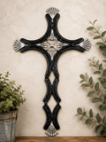 Decorative Horseshoe Cross with Silver Nail Accents
