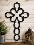 Handcrafted Horseshoe Clover Cross Wall Art