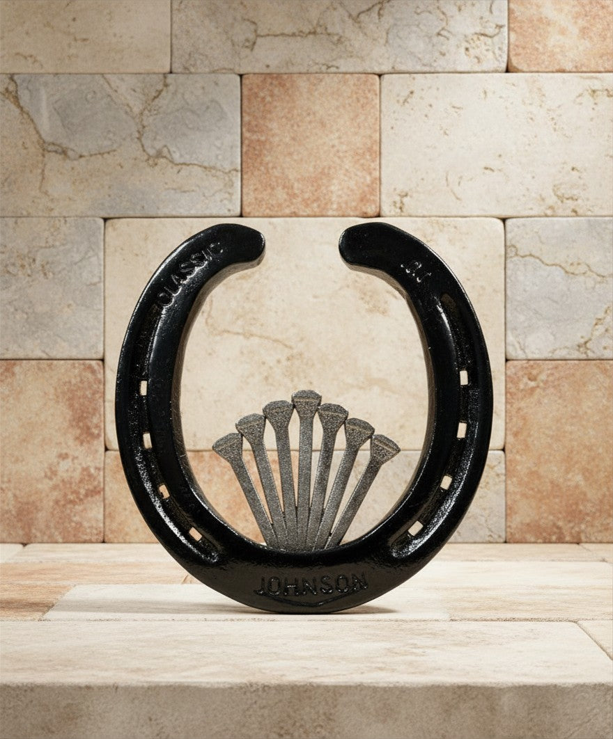 Horseshoe Wall Decor with Silver Nails - Rustic Farmhouse Art