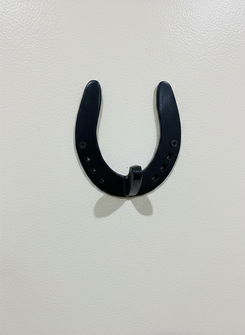 Horseshoe Wall Hook - Black Metal (Short/Long Hook Options)