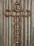 Rustic Rosegold Horseshoe Cross Wall Decor
