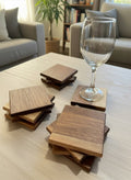 Black Walnut Wood Coasters - Set of 4
